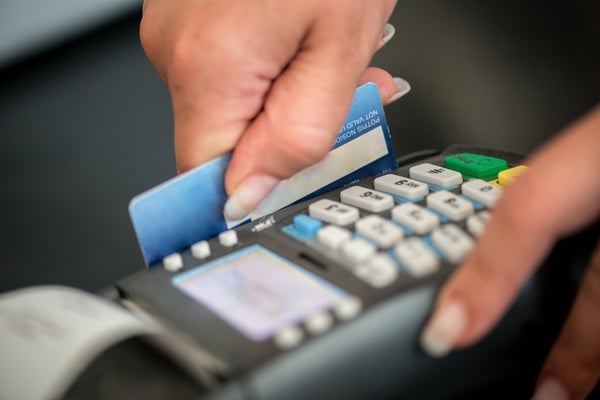 Debit card swiping on card-reader device-1